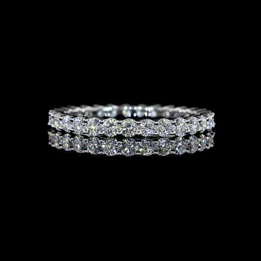 0.98 CTTW Round Lab Grown Diamond Full Eternity Sz. 6.5 (E Color and VS1 Clarity)