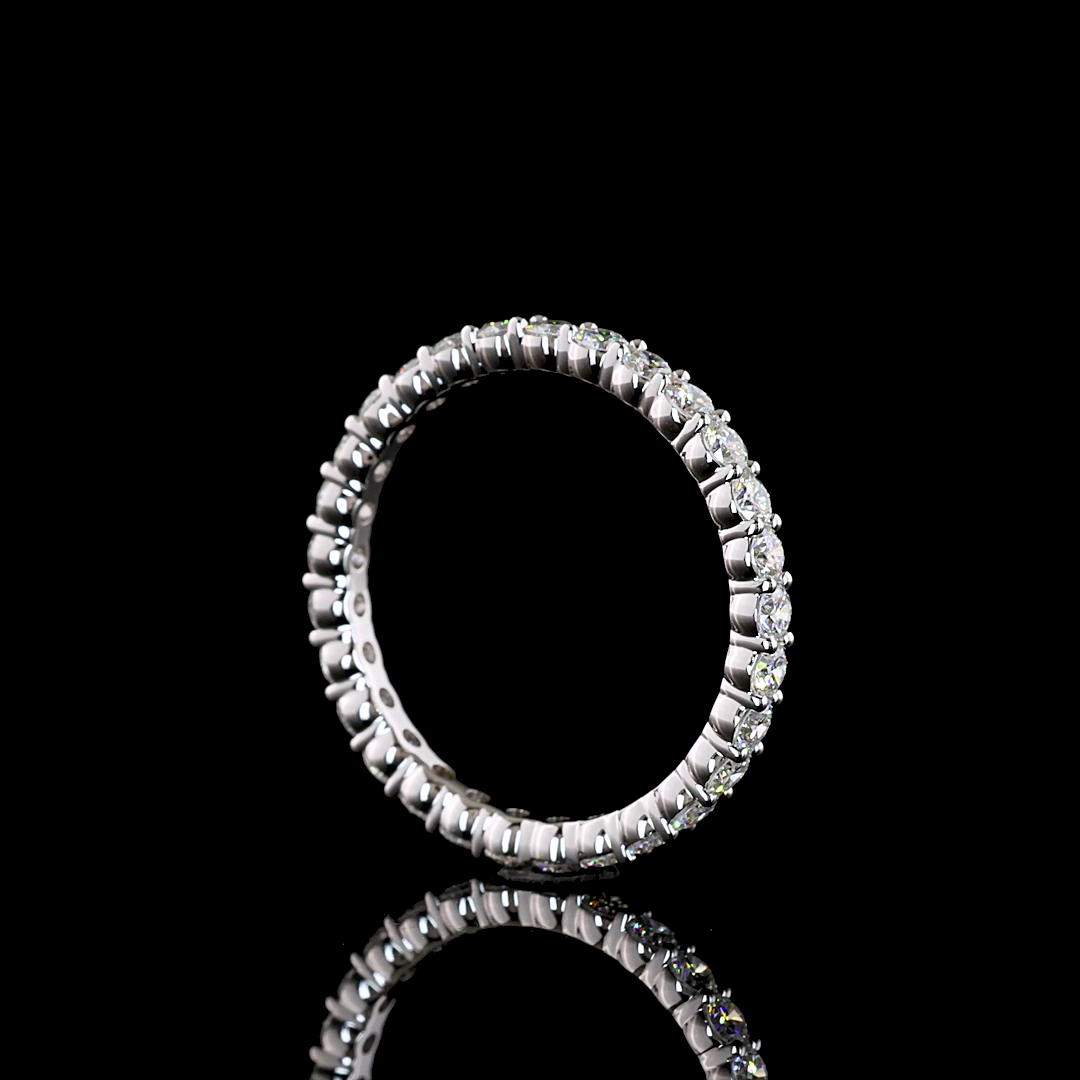 0.99 CTTW Round Lab Grown Diamond Full Eternity Sz. 6.5 (E Color and VS1 Clarity)