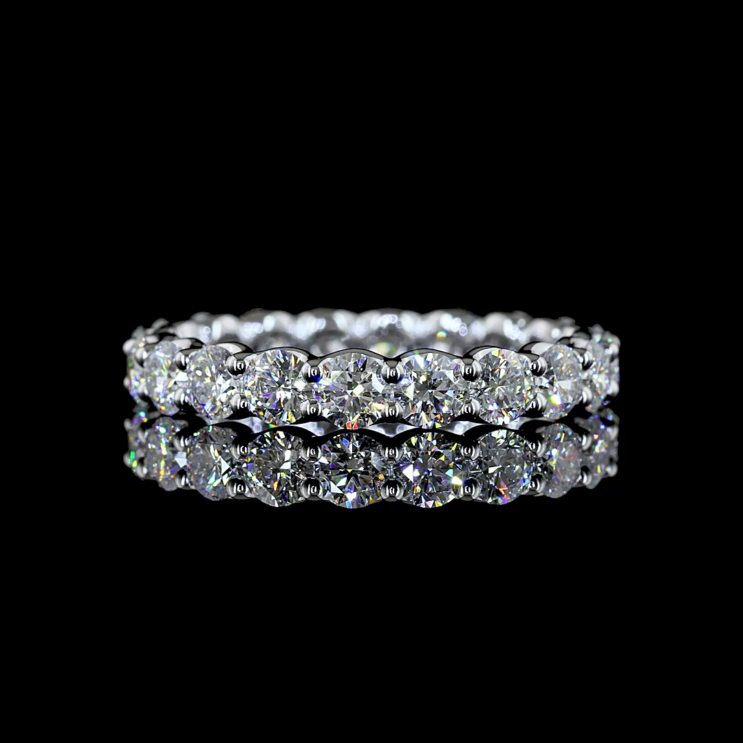 2.20 CTTW Round Lab Grown Diamond Full Eternity Sz. 6.5 (E Color and VS1 Clarity)