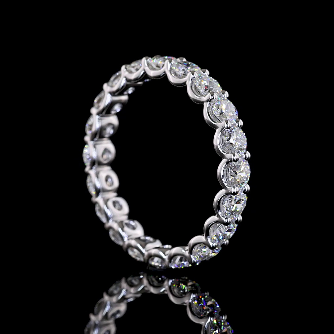 2.20 CTTW Round Lab Grown Diamond Full Eternity Sz. 6.5 (E Color and VS1 Clarity)