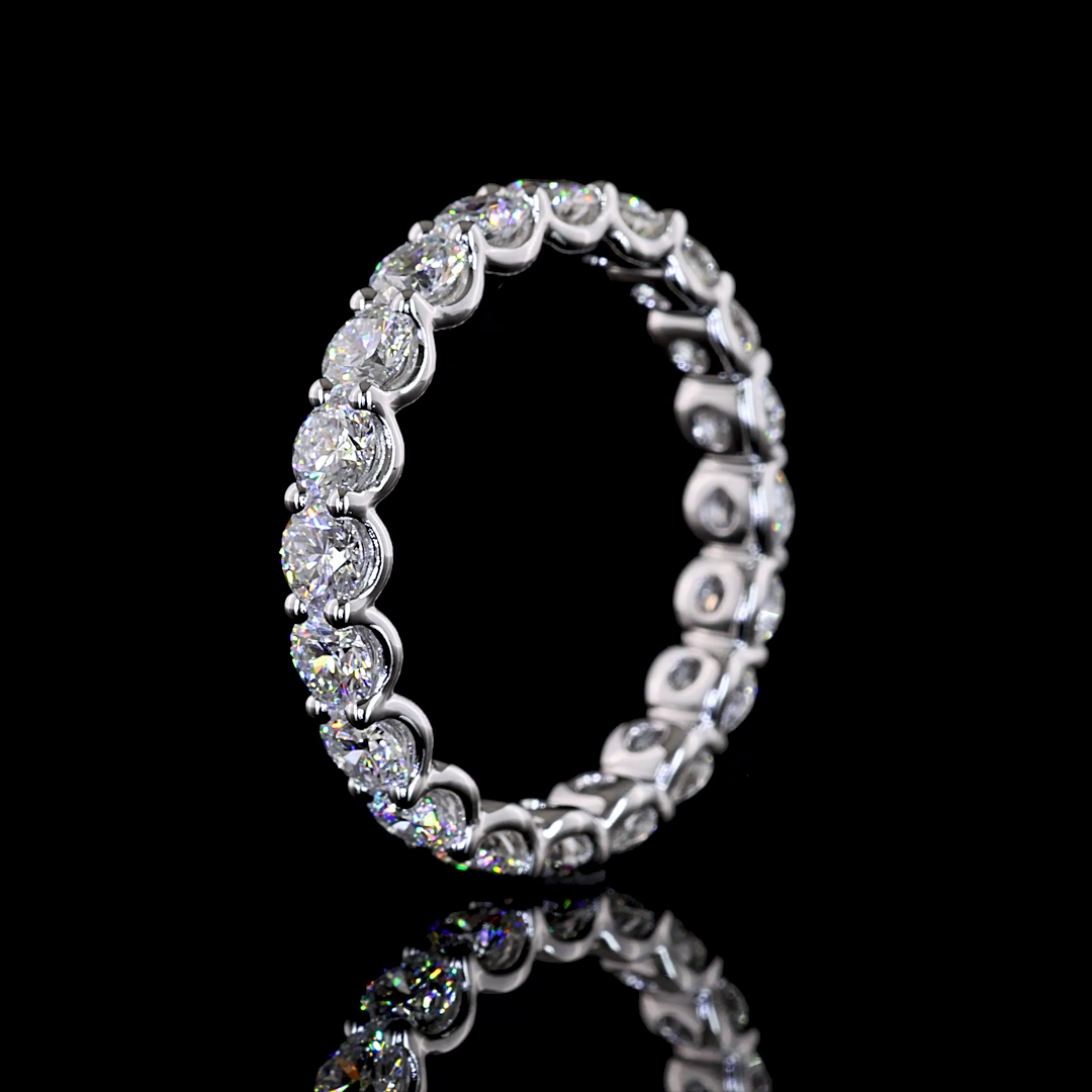 2.20 CTTW Round Lab Grown Diamond Full Eternity Sz. 6.5 (E Color and VS1 Clarity)