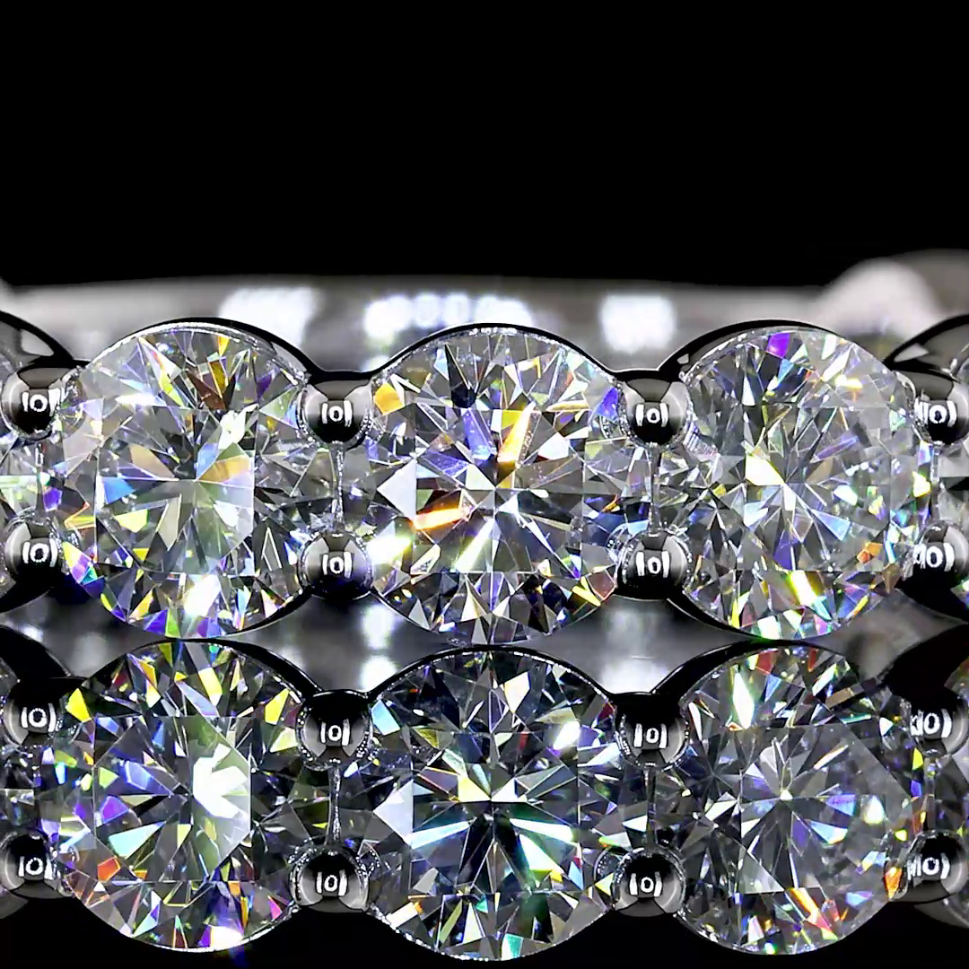 2.99 CTTW Round Lab Grown Diamond 3/4 Eternity Band Sz. 6.5 (E Color and VS1 Clarity)