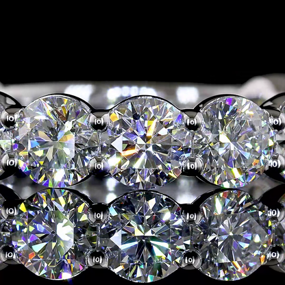 2.99 CTTW Round Lab Grown Diamond 3/4 Eternity Band Sz. 6.5 (E Color and VS1 Clarity)