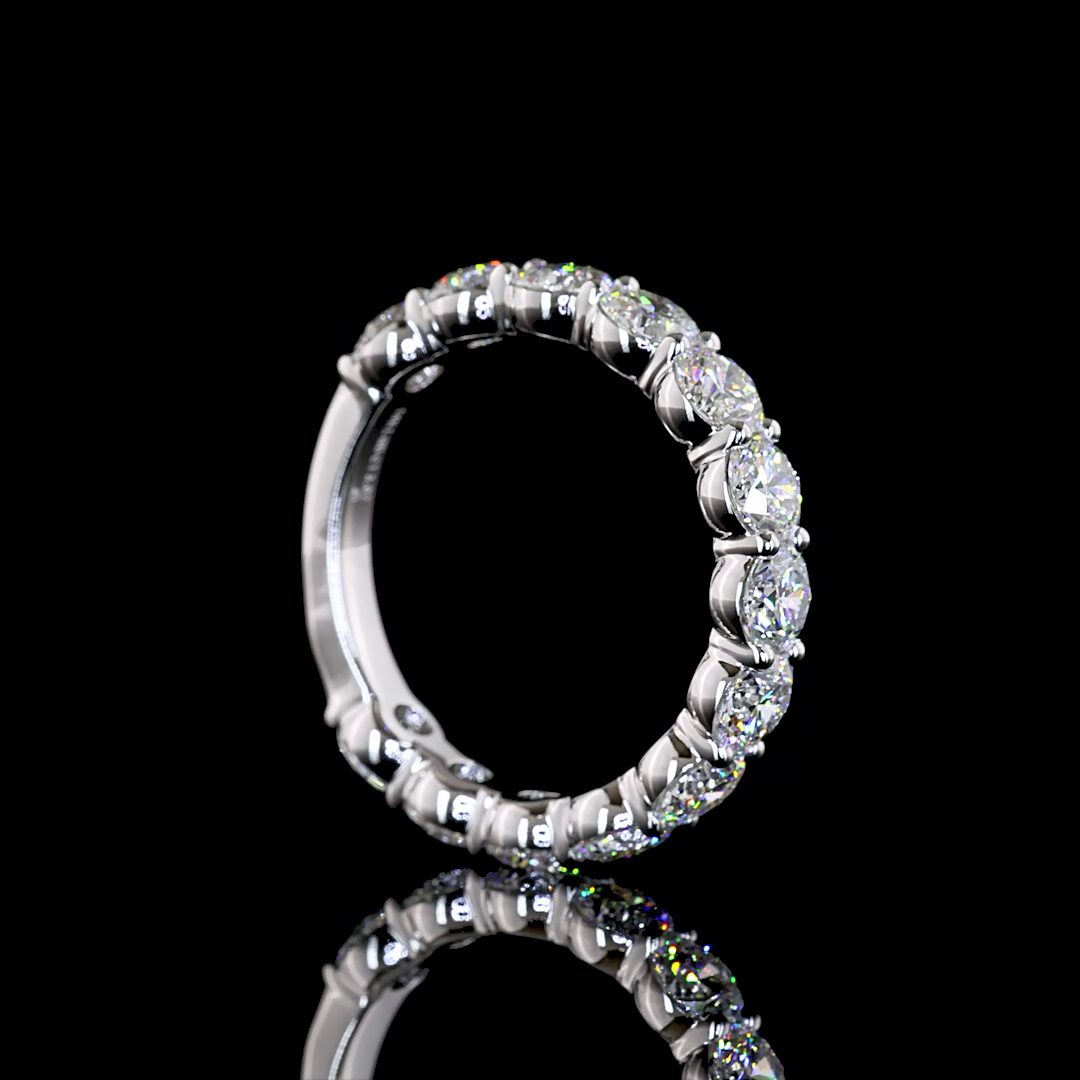 2.99 CTTW Round Lab Grown Diamond 3/4 Eternity Band Sz. 6.5 (E Color and VS1 Clarity)