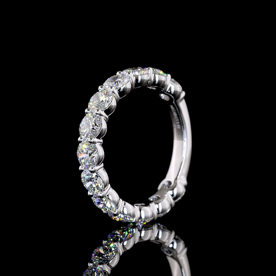 2.99 CTTW Round Lab Grown Diamond 3/4 Eternity Band Sz. 6.5 (E Color and VS1 Clarity)