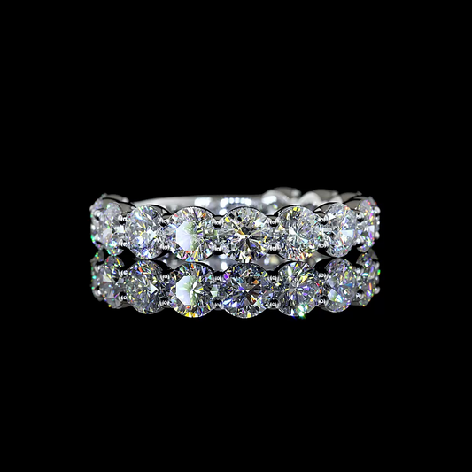 3.02 CTTW Round Lab Grown Diamond 3/4 Eternity Band Sz. 6.5 (E Color and VS1 Clarity)