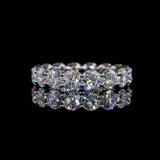 4.19 CTTW Round Lab Grown Diamond Full Eternity Sz. 6.5 (F/E Color and VS2/VS1 Clarity)