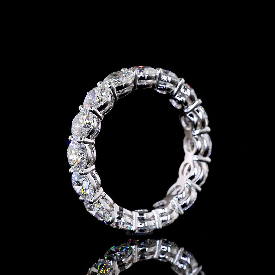 4.13 CTTW Round Lab Grown Diamond Full Eternity Sz. 6.5 (E Color and VS1 Clarity)