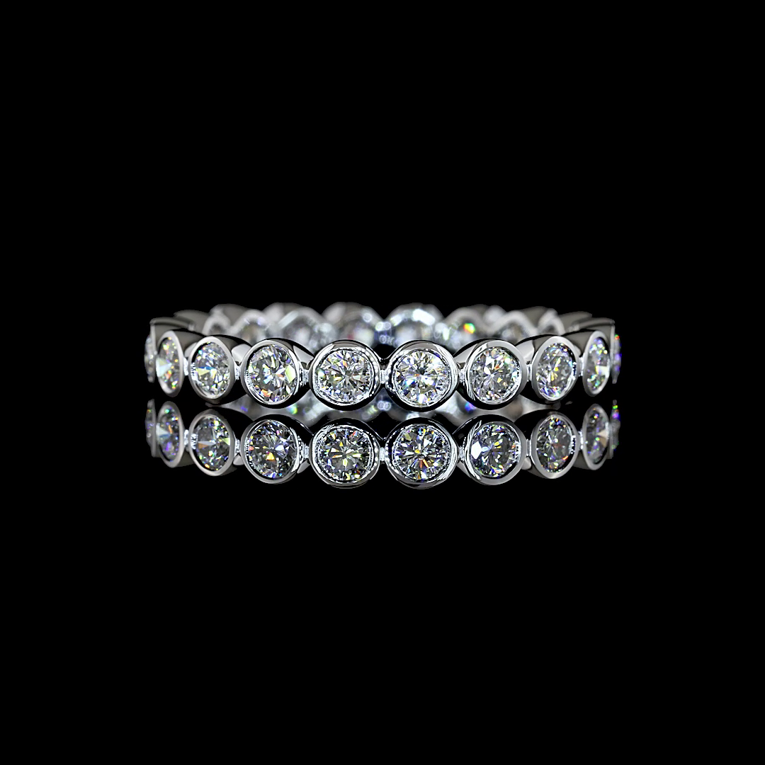 1.00 CTTW Round Lab Grown Diamond Full Eternity Sz. 6.5 (E Color and VS1 Clarity)
