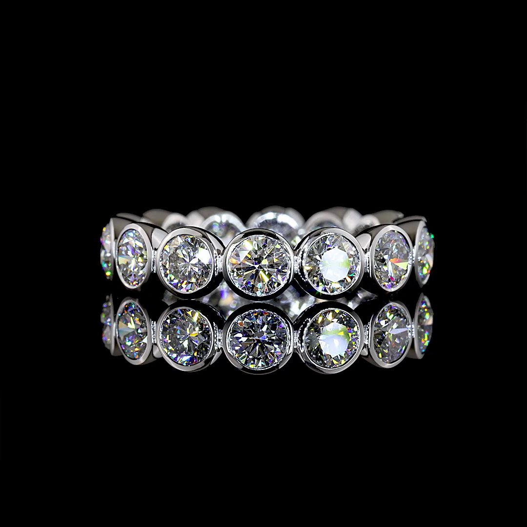 3.15 CTTW Round Lab Grown Diamond Full Eternity Sz. 6.5 (E Color and VS1 Clarity)