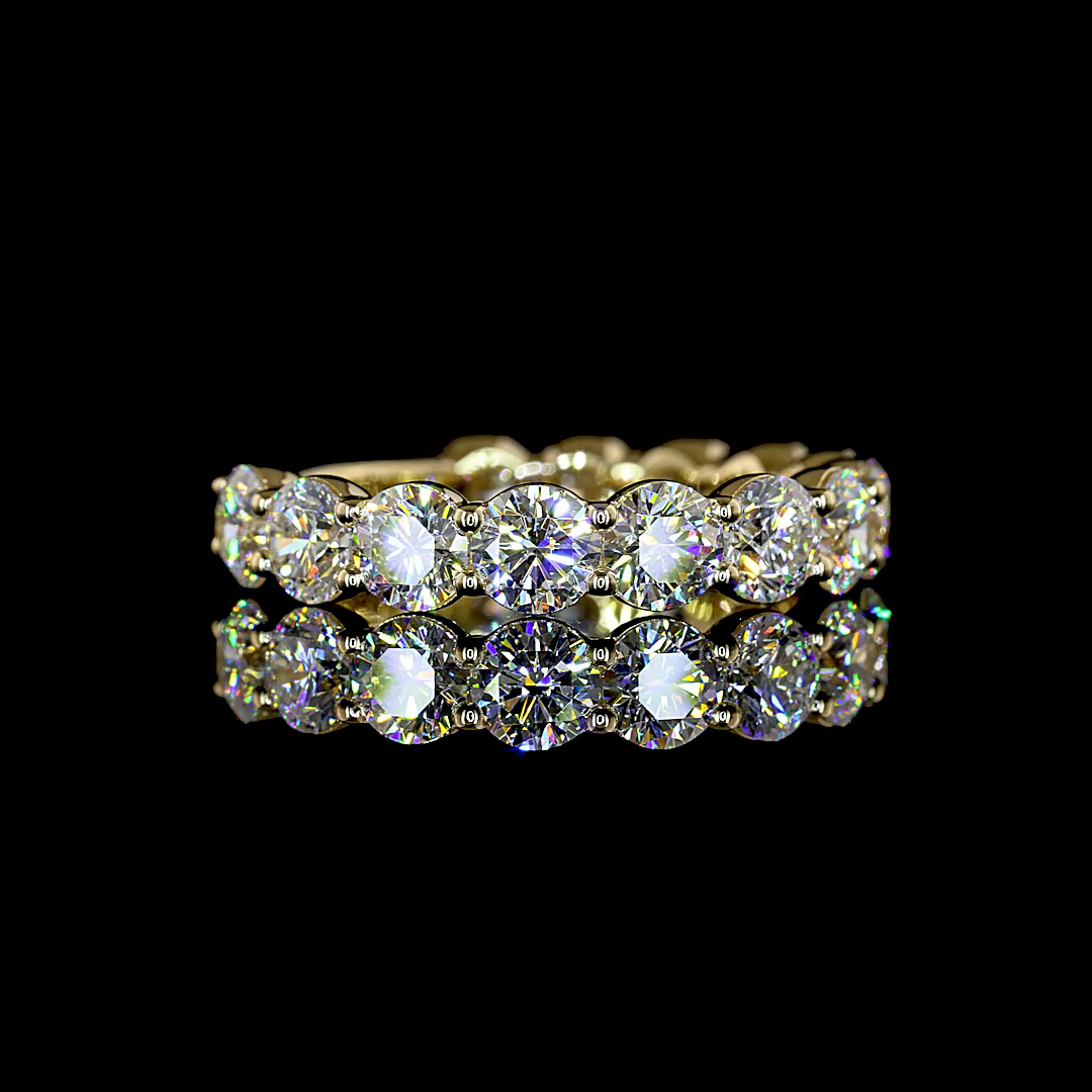 3.12 CTTW Round Lab Grown Diamond 3/4 Eternity Band Sz. 6.5 (F Color and VS2 Clarity)