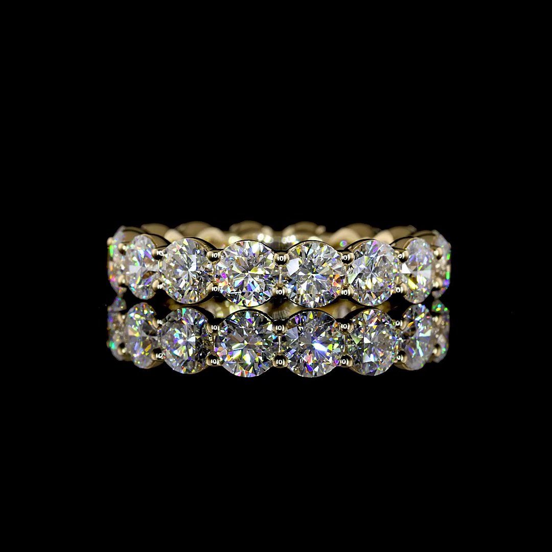4.43 CTTW Round Lab Grown Diamond Full Eternity Sz. 6.5 (E Color and VS1 Clarity)