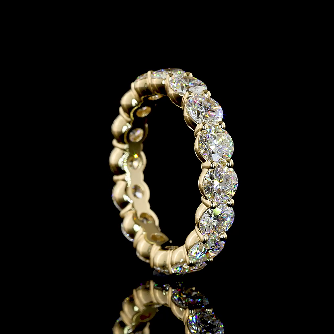 4.43 CTTW Round Lab Grown Diamond Full Eternity Sz. 6.5 (E Color and VS1 Clarity)