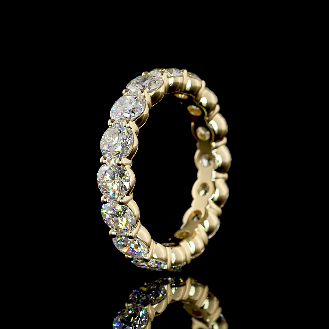 4.43 CTTW Round Lab Grown Diamond Full Eternity Sz. 6.5 (E Color and VS1 Clarity)