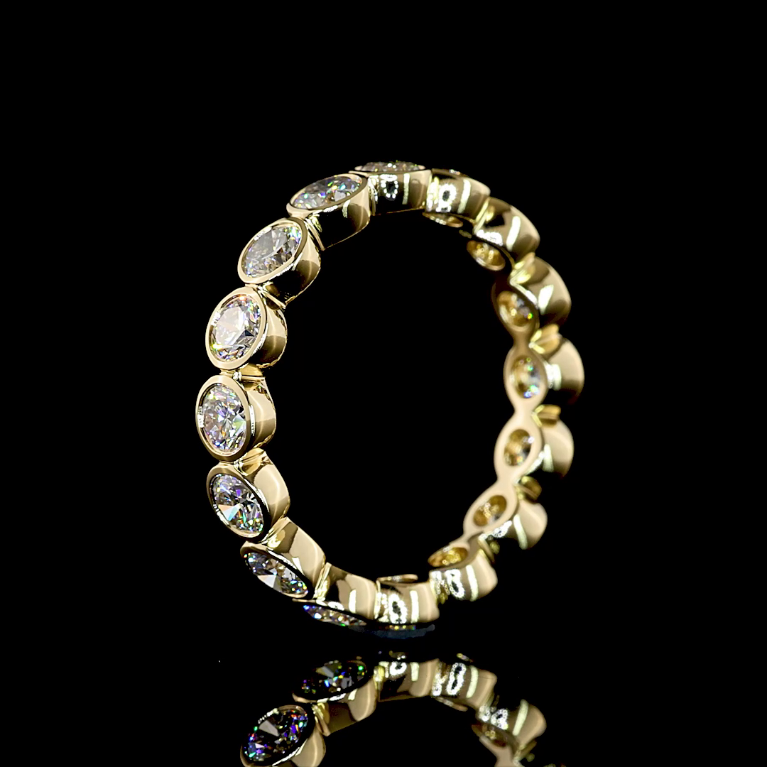 2.11 CTTW Round Lab Grown Diamond Full Eternity Sz. 6.5 (E Color and VS1 Clarity)