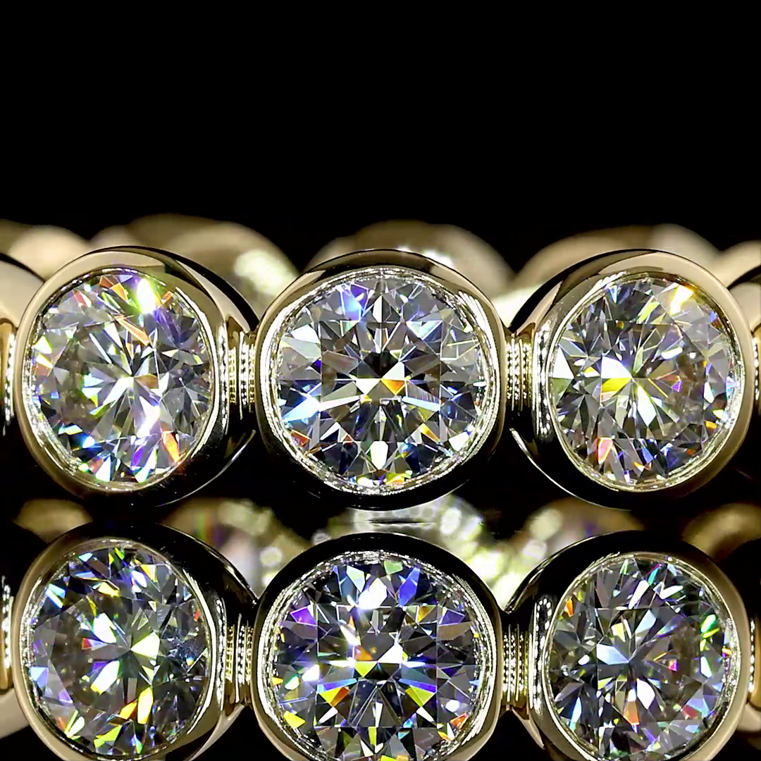 3.06 CTTW Round Lab Grown Diamond Full Eternity Sz. 6.5 (E Color and VS1 Clarity)