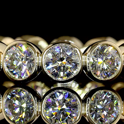 3.16 CTTW Round Lab Grown Diamond Full Eternity Sz. 6.5 (E Color and VS1 Clarity)