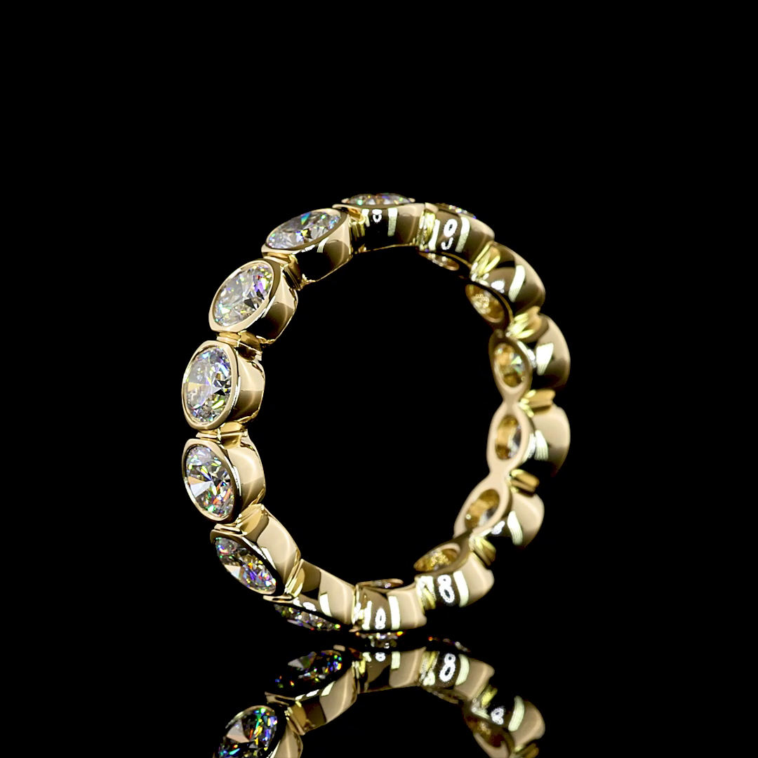 3.16 CTTW Round Lab Grown Diamond Full Eternity Sz. 6.5 (E Color and VS1 Clarity)