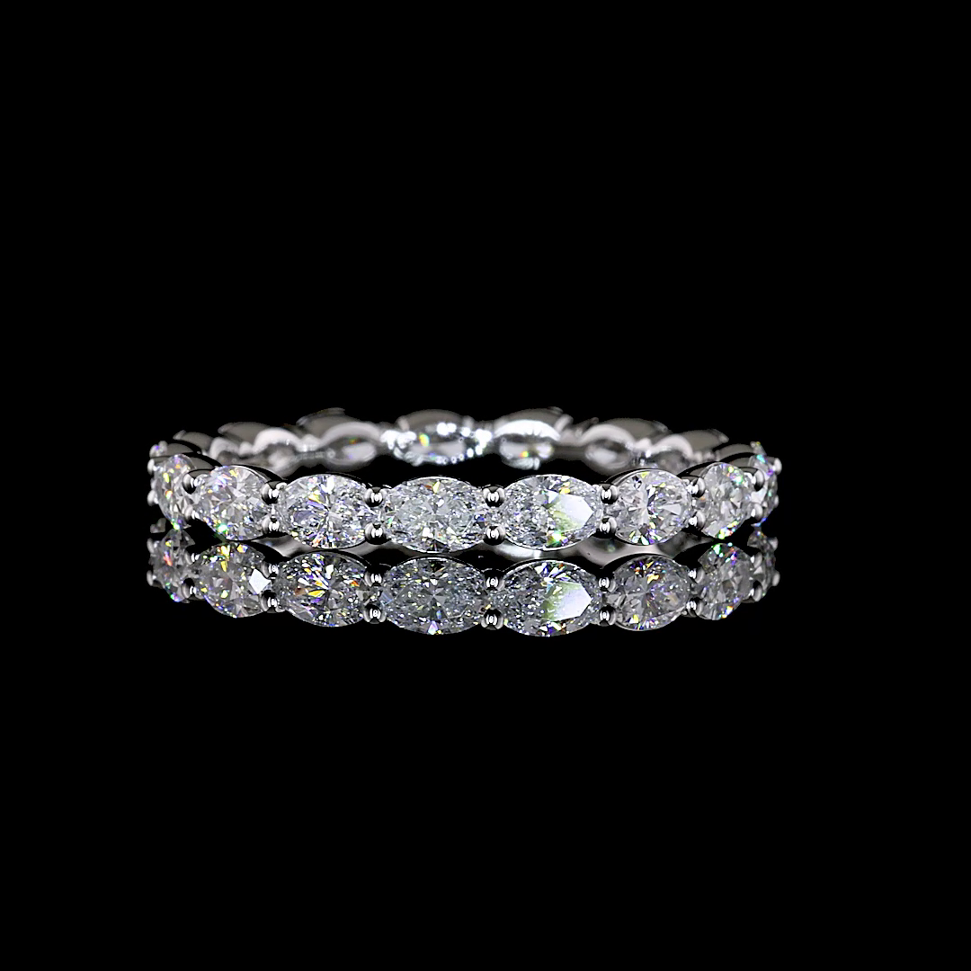 1.46 CTTW Oval Lab Grown Diamond Full Eternity Sz. 6.5 (E Color and VS2 Clarity)