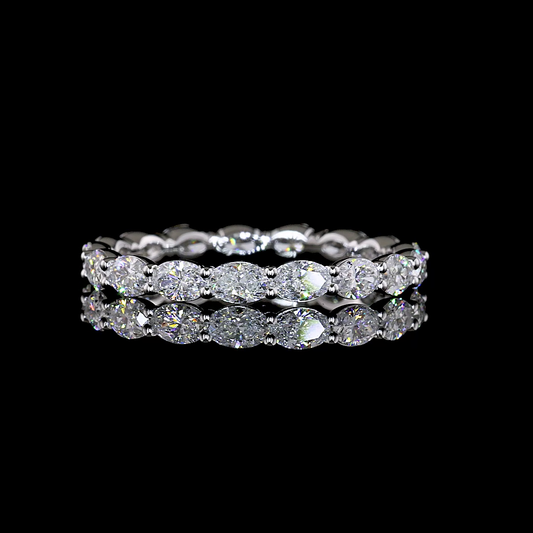 1.46 CTTW Oval Lab Grown Diamond Full Eternity Sz. 6.5 (E Color and VS2 Clarity)