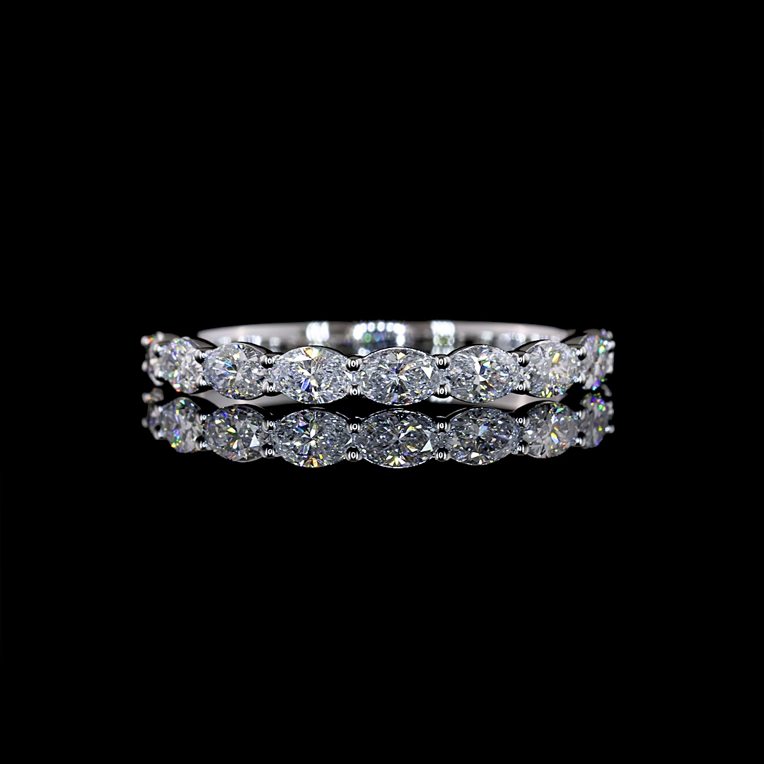 1.37 CTTW Oval Lab Grown Diamond Full Eternity Sz. 6.5 (E Color and VS1 Clarity)