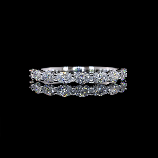 1.37 CTTW Oval Lab Grown Diamond Full Eternity Sz. 6.5 (E Color and VS1 Clarity)