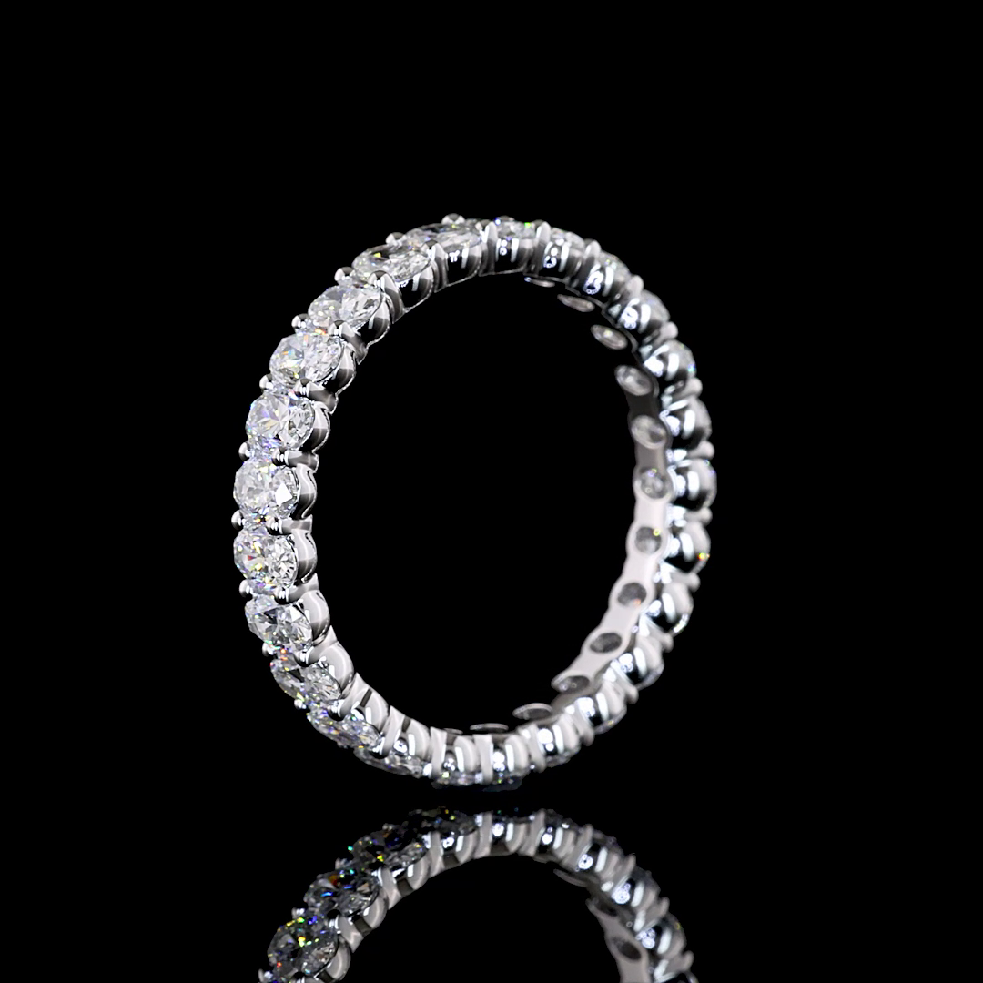 2.23 CTTW Oval Lab Grown Diamond Full Eternity Sz. 6.5 (E Color and VS1 Clarity)