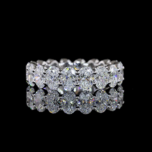 4.50 CTTW Oval Lab Grown Diamond Full Eternity Sz. 6.5 (E Color and VS1 Clarity)