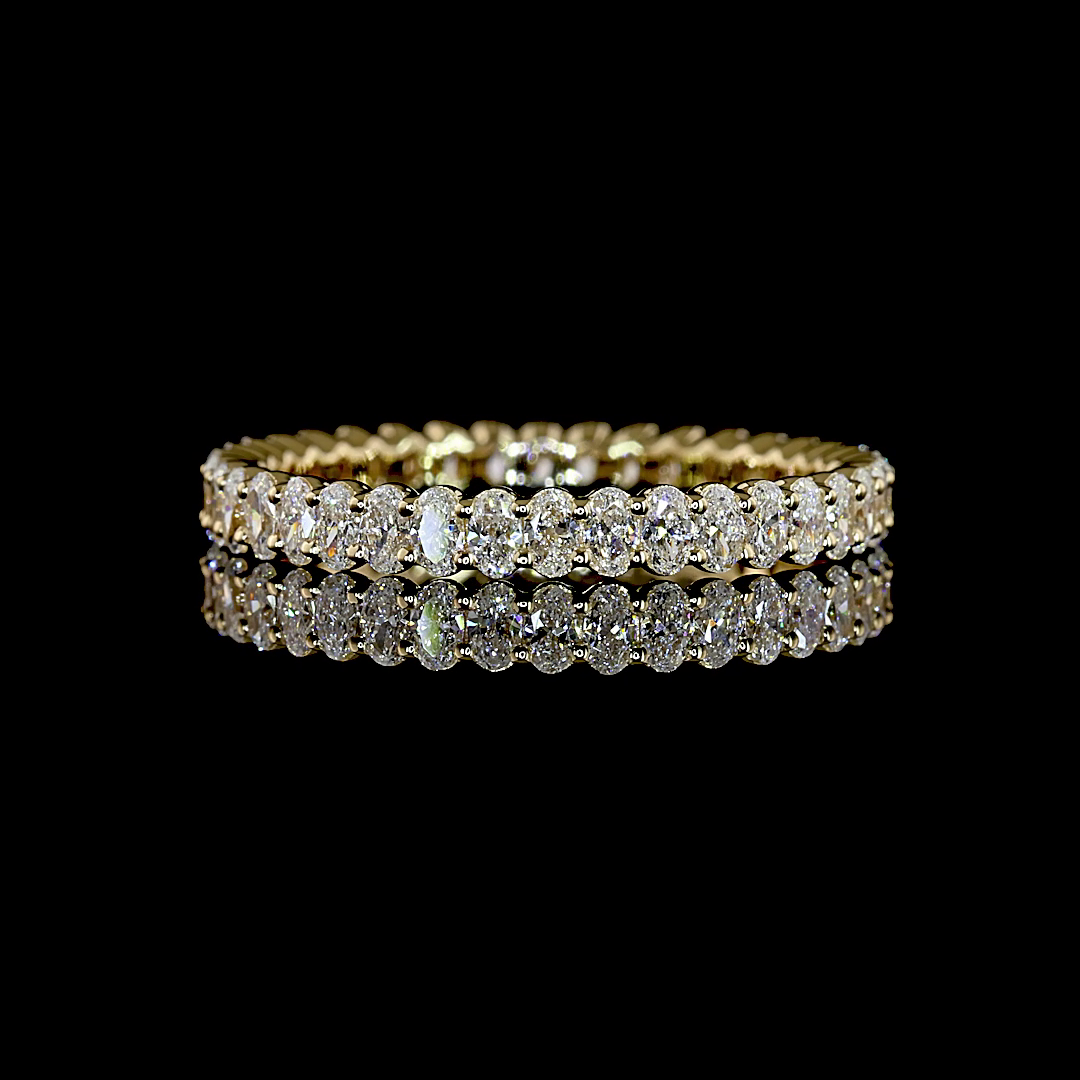 1.11 CTTW Oval Lab Grown Diamond Full Eternity Sz. 6.5 (E Color and VS1 Clarity)