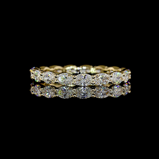 1.40 CTTW Oval Lab Grown Diamond Full Eternity Sz. 6.5 (E Color and VS1 Clarity)