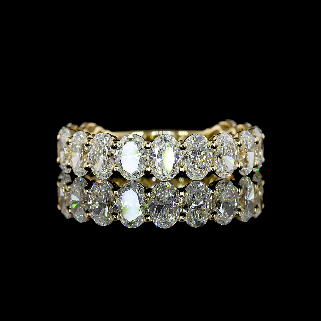 3.27 CTTW Oval Lab Grown Diamond 3/4 Eternity Band Sz. 6.5 (F Color and VS2 Clarity)