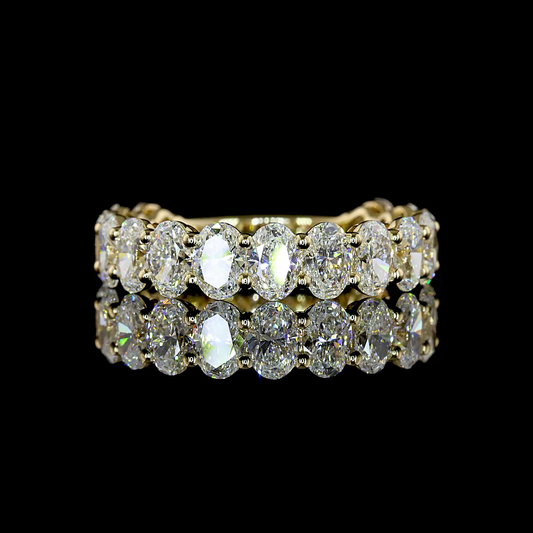 3.27 CTTW Oval Lab Grown Diamond 3/4 Eternity Band Sz. 6.5 (F Color and VS2 Clarity)