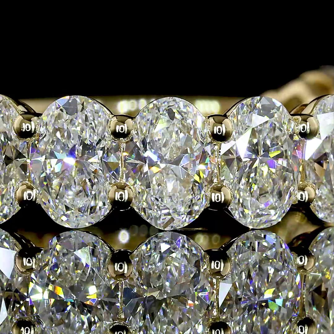3.27 CTTW Oval Lab Grown Diamond 3/4 Eternity Band Sz. 6.5 (F Color and VS2 Clarity)