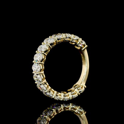 3.27 CTTW Oval Lab Grown Diamond 3/4 Eternity Band Sz. 6.5 (F Color and VS2 Clarity)