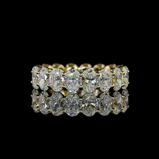 4.38 CTTW Oval Lab Grown Diamond Full Eternity Sz. 6.5 (E Color and VS1/VVS2 Clarity)