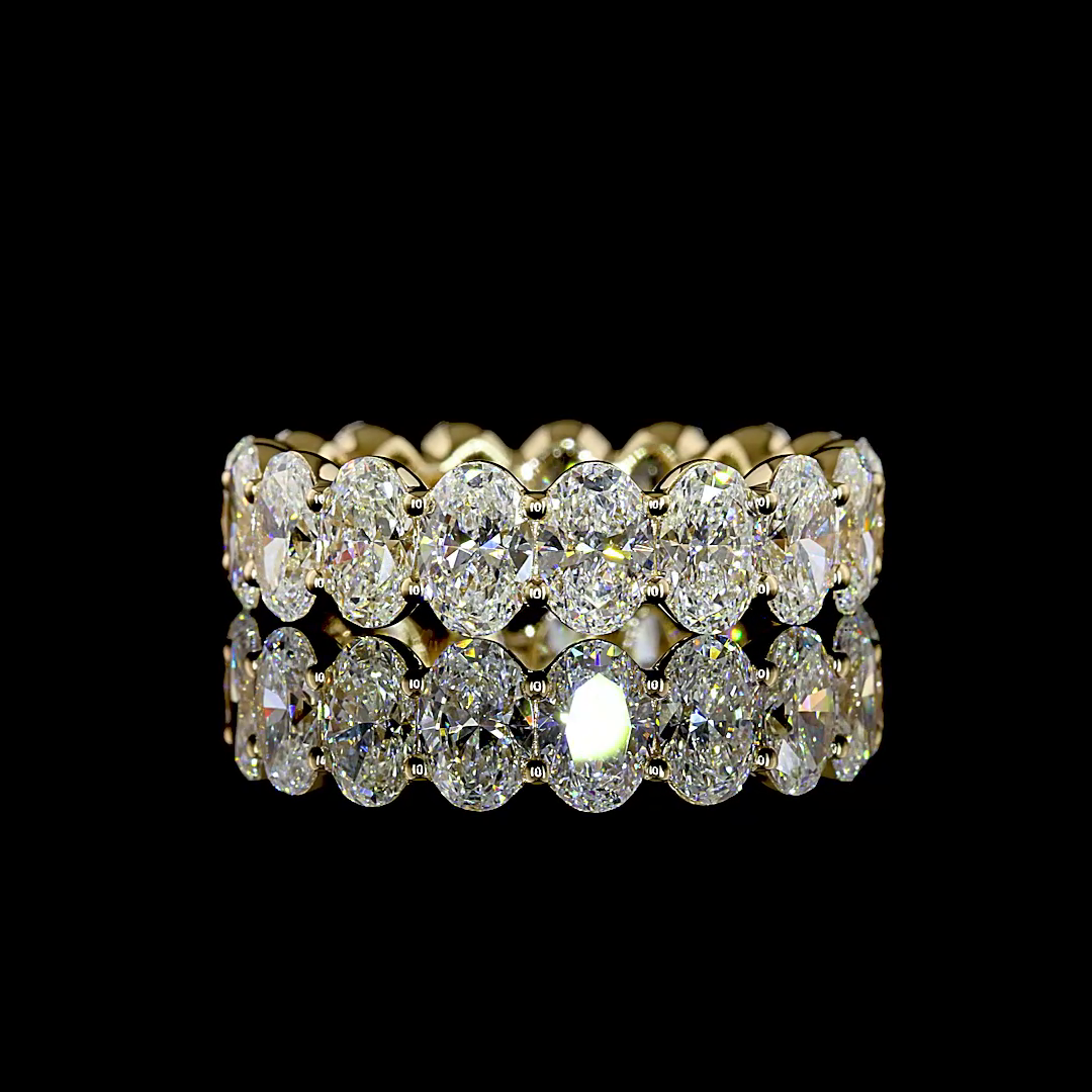 5.27 CTTW Oval Lab Grown Diamond Full Eternity Sz. 6.5 (E Color and VS1 Clarity)