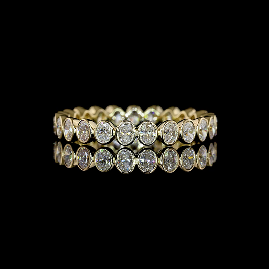 1.07 CTTW Oval Lab Grown Diamond Full Eternity Sz. 6.5 (E Color and VS1 Clarity)