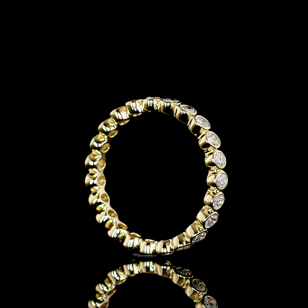 1.07 CTTW Oval Lab Grown Diamond Full Eternity Sz. 6.5 (E Color and VS1 Clarity)