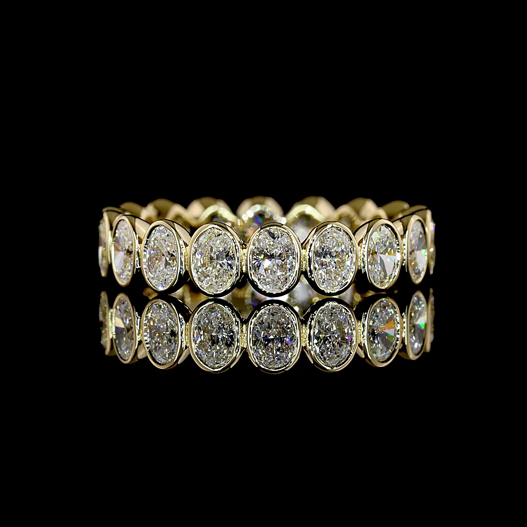 2.09 CTTW Oval Lab Grown Diamond Full Eternity Sz. 6.5 (E Color and VS1 Clarity)