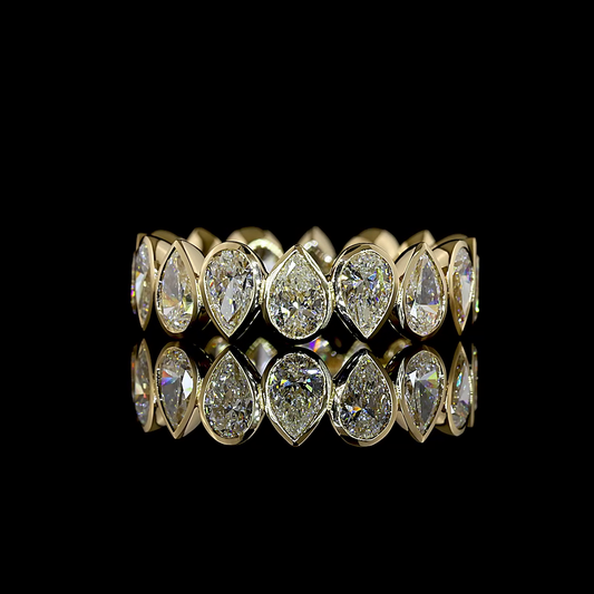 3.68 CTTW Pear Lab Grown Diamond Full Eternity Sz. 6.5 (E Color and VS1 Clarity)