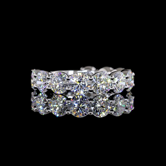 3.84 CTTW Round Lab Grown Diamond 3/4 Eternity Band Sz. 6 (E Color and VS1 Clarity)