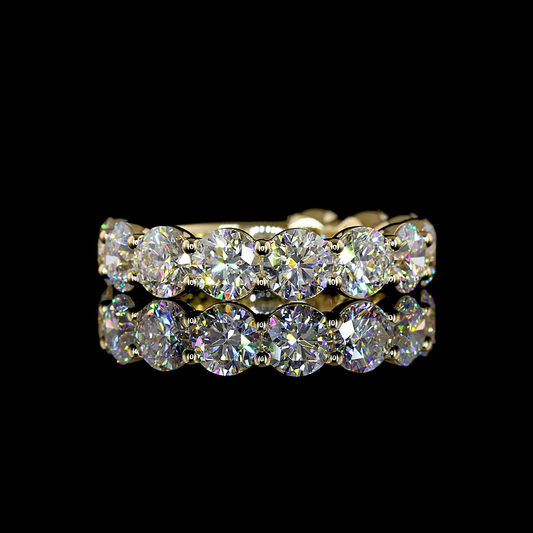 3.95 CTTW Round Lab Grown Diamond 3/4 Eternity Band Sz. 6 (E Color and VS1 Clarity)
