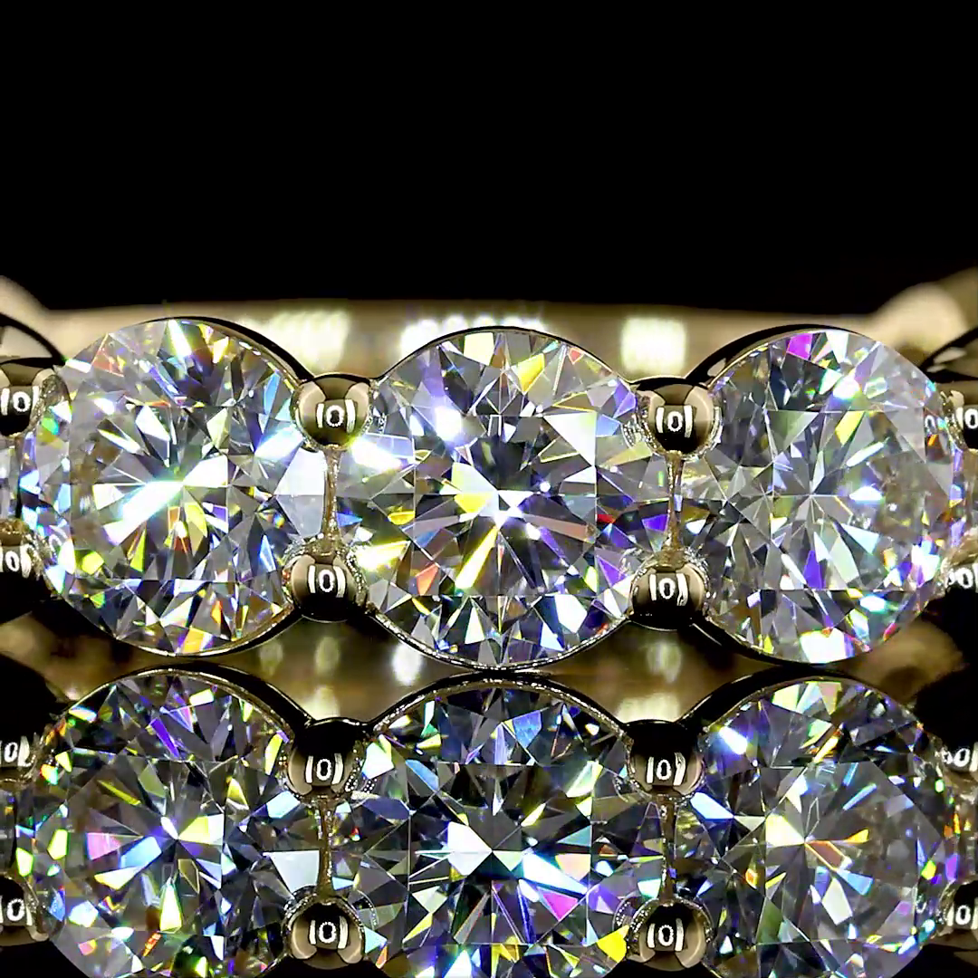 3.95 CTTW Round Lab Grown Diamond 3/4 Eternity Band Sz. 6 (E Color and VS1 Clarity)