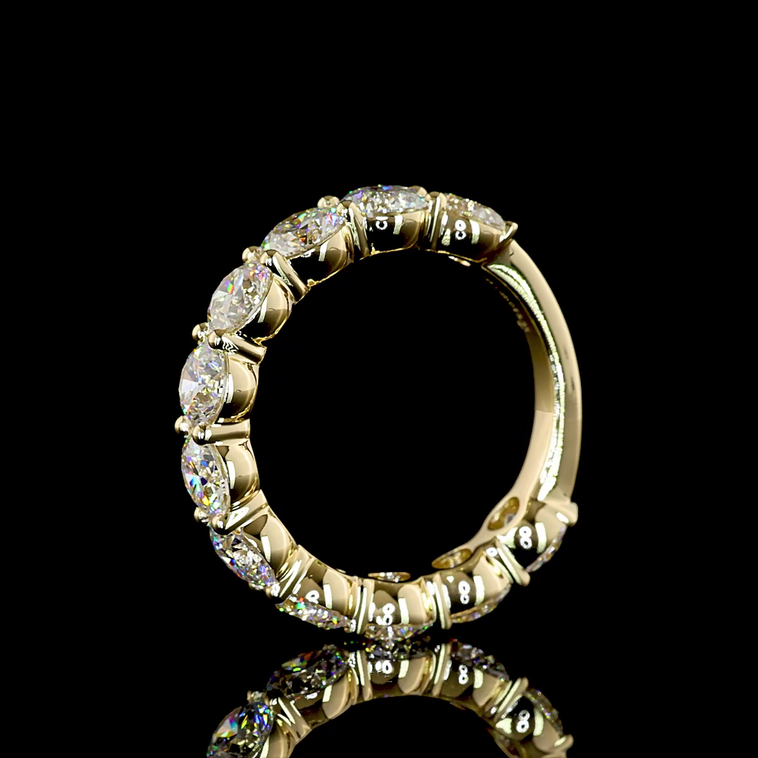 3.95 CTTW Round Lab Grown Diamond 3/4 Eternity Band Sz. 6 (E Color and VS1 Clarity)