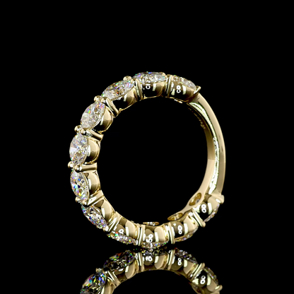3.95 CTTW Round Lab Grown Diamond 3/4 Eternity Band Sz. 6 (E Color and VS1 Clarity)