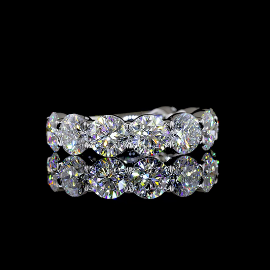 4.94 CTTW Round Lab Grown Diamond 3/4 Eternity Band Sz. 6 (E Color and VS1 Clarity)