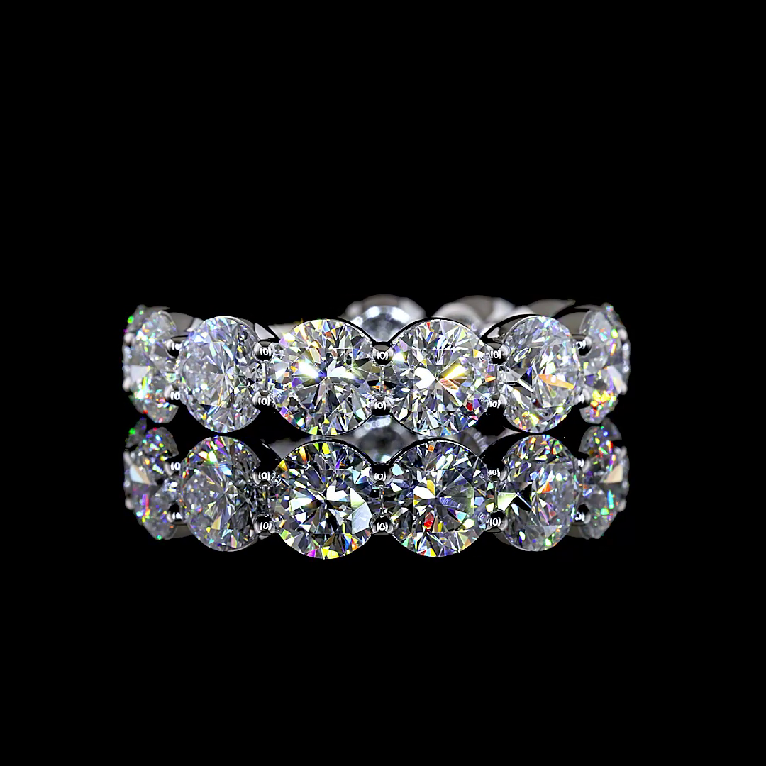5.56 CTTW Round Lab Grown Diamond 3/4 Eternity Band Sz. 6 (E Color and VS1 Clarity)