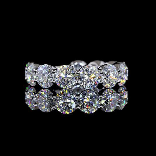 5.56 CTTW Round Lab Grown Diamond 3/4 Eternity Band Sz. 6 (E Color and VS1 Clarity)
