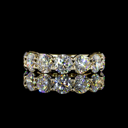 5.03 CTTW Round Lab Grown Diamond 3/4 Eternity Band Sz. 6 (E Color and VS1 Clarity)