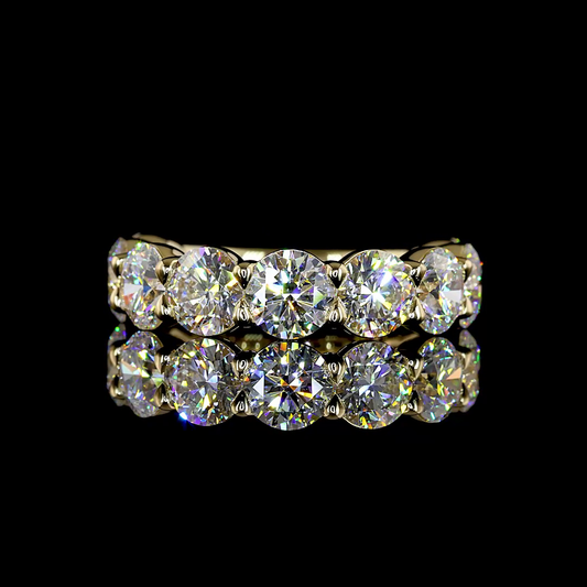 5.03 CTTW Round Lab Grown Diamond 3/4 Eternity Band Sz. 6 (E Color and VS1 Clarity)